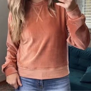 Blush velvet/velour pullover